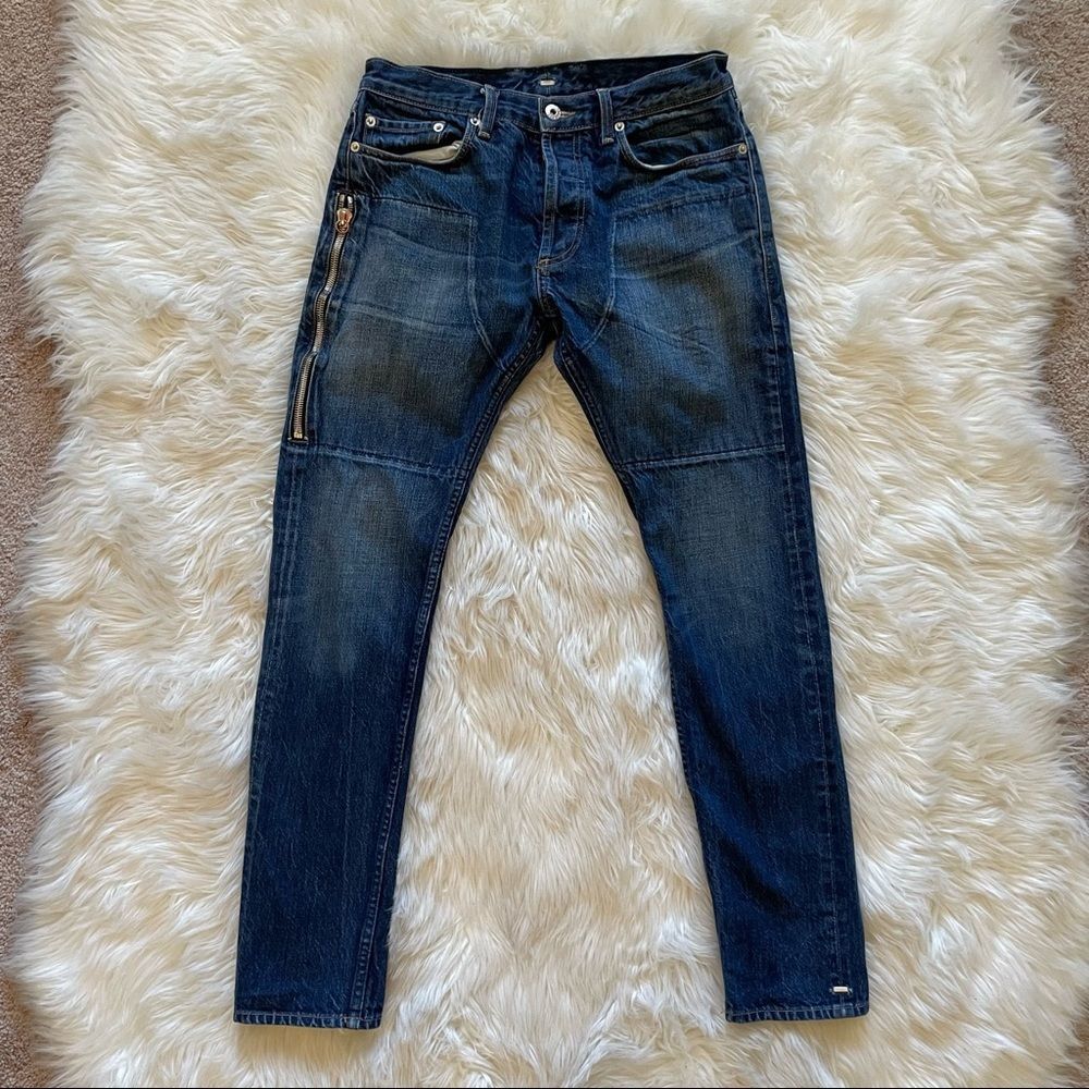 Mr. Completely Denim Blue Button Up Jeans Sz 28x30 LA Designer Streetwear Pants